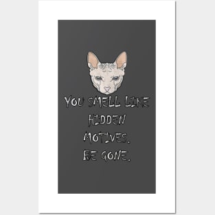 Sphynx Cat Sarcastic Funny You Smell Like Hidden Motives Posters and Art